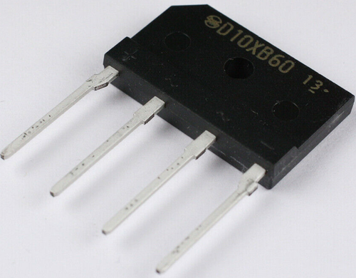 Ponte Diodi Raddrizzatore Monofase D10XB60 - 10A 600V - Componente Elettronico Alta Efficienza - Ricambio Nuovo