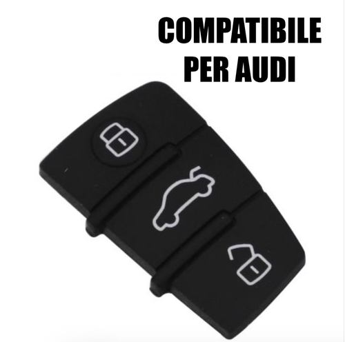 Tastini Di Ricambio In Gomma Per Telecomando Chiave Audi A3 A4 A5 A6 A8 Q5 Q7 TT S-Line RS Quattro - Pad 3 Tasti Alta Qualità