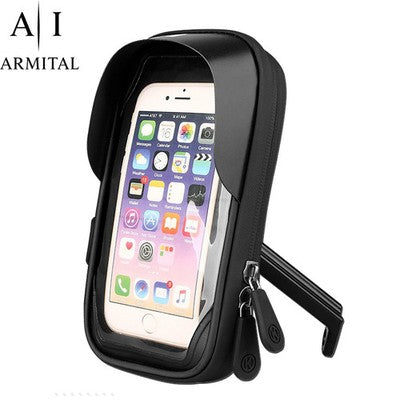 Supporto Cellulare Impermeabile per Bici e Moto Rotazione 360 Gradi con Parasole Custodia Smartphone Universale per Manubrio e Specchietto