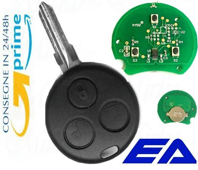 Chiave Telecomando 3 Tasti Completa Con Chip e Scheda Elettronica Per Smart 450 – Ricambio Auto Funzionale e Sicuro
