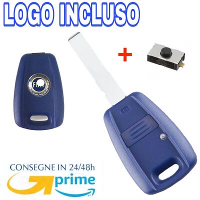 Guscio Chiave Telecomando 1 Tasto Compatibile Con Fiat Punto Doblò Qubo - Cover Di Ricambio Con Micro Switch Incluso