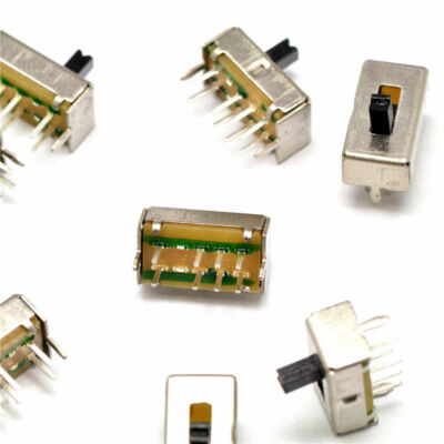 Coppia Mini Interruttori a Scorrimento SS23D07 a 2 Vie e 3 Posizioni con Levetta da 5mm - Kit 2 Pezzi per Elettronica e Fai da Te