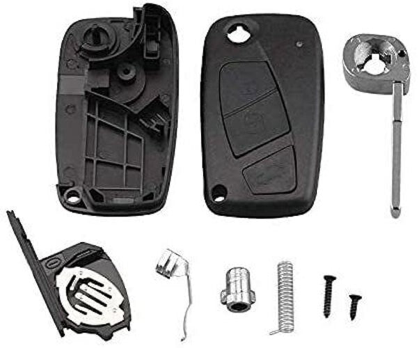 Guscio Cover Chiave Compatibile con Telecomando Fiat Panda Punto Bravo - Ricambio 3 Tasti con Lama Vergine