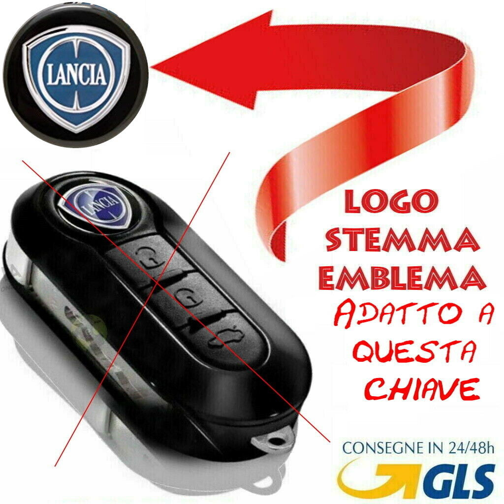Fregio Adesivo Compatibile Per Chiave Telecomando Lancia Ypsilon Musa Delta - Ricambio Estetico Di Alta Qualità