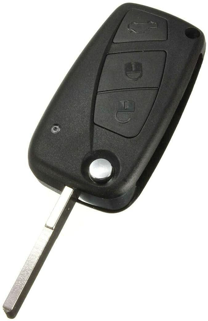 Guscio Cover Chiave Compatibile Per Fiat Panda Punto Ducato 500 - Ricambio Telecomando 3 Tasti Con Lama Vergine