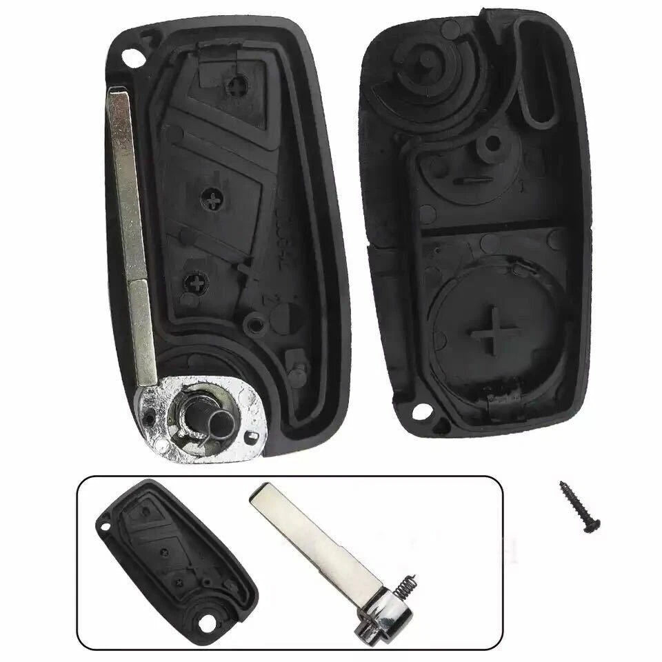 Guscio Chiave Compatibile Per Fiat Punto Panda Grande Punto Ducato Bravo Stilo - Ricambio Cover 3 Tasti Con Lama A Scatto In Abs Alta Qualità