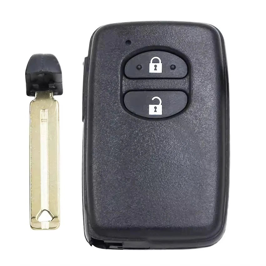 Guscio Chiave Telecomando Per Toyota Keyless 2 Tasti Con Lama Vergine Ed Elettronica Interna - Ricambio Compatibile Per Auris Prius E Land Cruiser