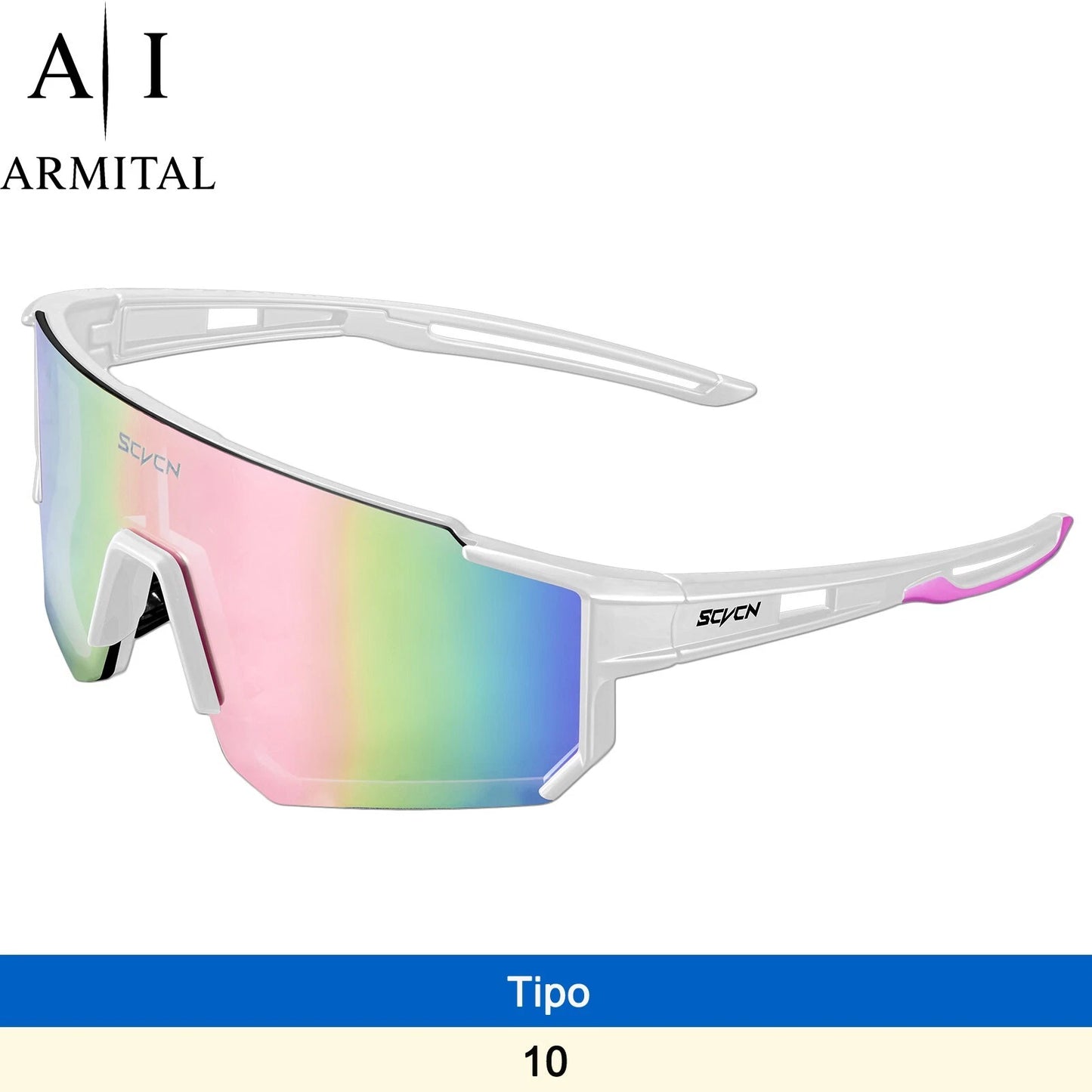 Occhiali da Ciclismo e Sport Outdoor UV400 Lenti HD Antivento in Policarbonato