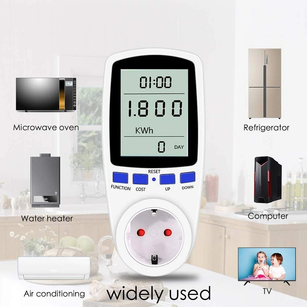 Wattmetro Digitale 220V 16A Misuratore Consumi Energetici LCD 3680W Presa EU