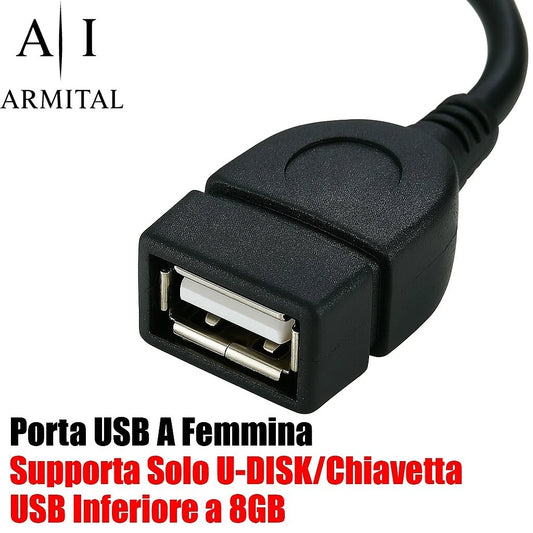 Adattatore Audio AUX Jack 3.5mm Maschio a USB 2.0 Femmina OTG Cavo Convertitore