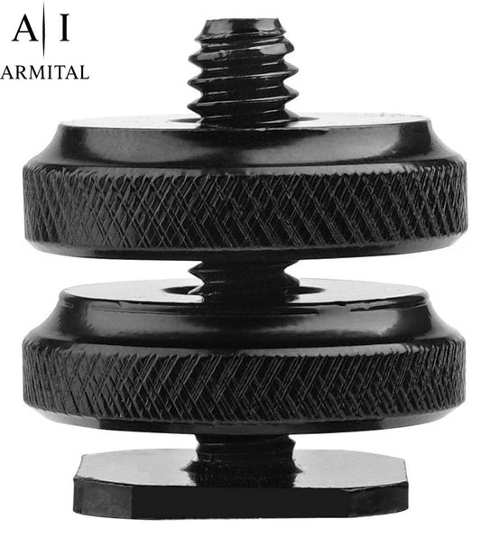 2x Adattatori Universali Hot Shoe a Vite 1/4 Pollici per Fotocamere DSLR e Rig