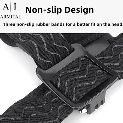 Supporto Action Cam per Testa e Cappellino Sportivo Regolabile - Fascia Elastica Antiscivolo Compatibile con GoPro e Action Camera - Ideale per Sport Outdoor e Riprese in Prima Persona