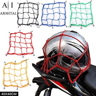 Rete Elastica Ragno Universale Per Moto E Scooter 40x40cm Porta Casco E Bagagli Con 6 Ganci Antigraffio