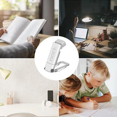 Lampada Da Lettura LED Portatile Ricaricabile USB Con Clip Per Libri E Scrivania Luce Dimmerabile Senza Fili
