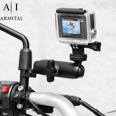 Supporto Specchietto Moto per GoPro e Action Cam in Alluminio Rinforzato con Rotazione 360 Gradi e Sistema Antivibrazione Professionale