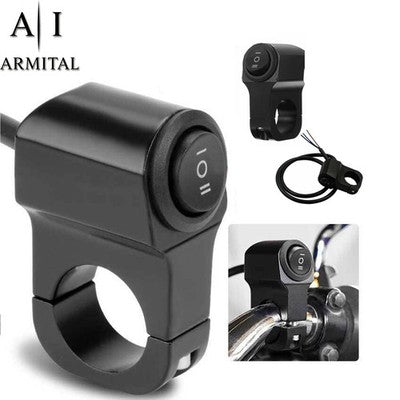 Interruttore Manubrio Moto Universale 22mm Impermeabile 12V 10A Comando Luci LED Tre Posizioni Lega Di Alluminio Per Moto Scooter ATV