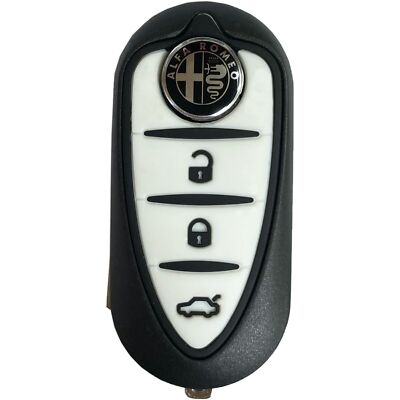 Guscio Cover Chiave Telecomando 3 Tasti Compatibile Con Alfa Romeo Mito E Giulietta Colore Bianco