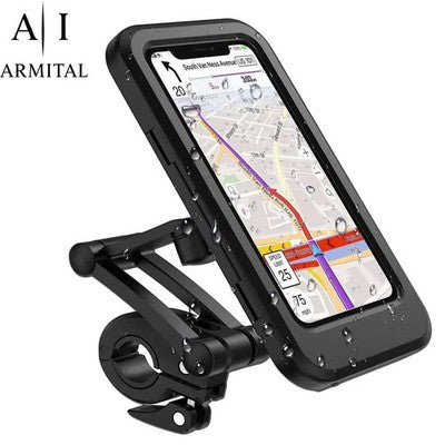 Supporto Cellulare Impermeabile Per Moto E Bici Rotazione 360 Gradi Touch Screen Universale Fino A 6.7 Pollici Anti Vibrazione