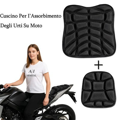 Cuscino Sella Moto Universale in Gel 3D Ergonomico e Traspirante Antiscivolo per Comfort Lunghe Distanze e Riduzione Vibrazioni