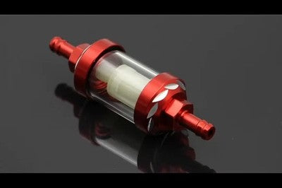 Filtro Carburante Universale 8mm In Vetro E Alluminio CNC Per Moto Cross Dirt Bike Ed ATV