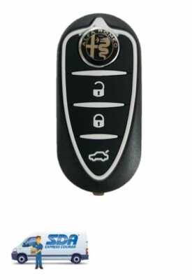 Guscio Cover Chiave Telecomando 3 Tasti Compatibile Con Alfa Romeo Mito E Giulietta Colore Nero