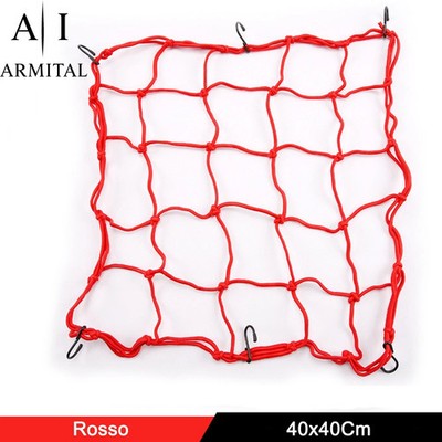 Rete Elastica Ragno Universale Per Moto E Scooter 40x40cm Porta Casco E Bagagli Con 6 Ganci Antigraffio