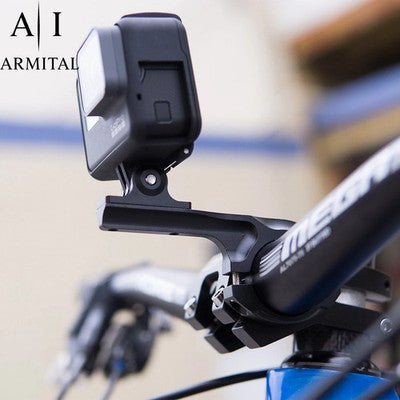 Supporto Manubrio Professionale in Alluminio per Action Cam Compatibile con GoPro Hero 12 11 10 9 Attacco Universale per Bicicletta Moto e MTB Stabile e Resistente