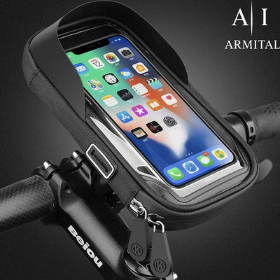 Supporto Cellulare Impermeabile per Bici e Moto Rotazione 360 Gradi con Parasole Custodia Smartphone Universale per Manubrio e Specchietto