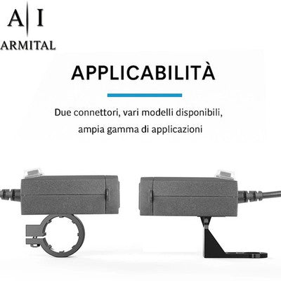 Caricatore USB Moto Impermeabile 12V Con Doppia Porta Ricarica Rapida QC3.0 Voltmetro Digitale E Interruttore On Off Universale Per Manubrio