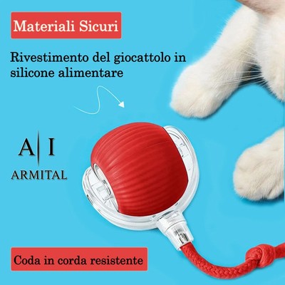 Pallina Intelligente Interattiva Per Cani E Gatti Ricaricabile USB-C Gioco Elettrico Con Sensore Evita Ostacoli Silenzioso