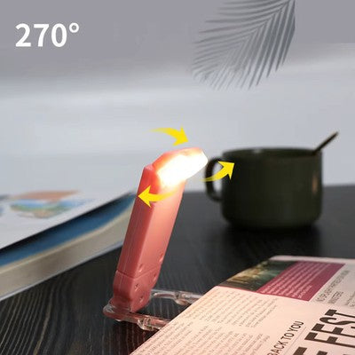 Lampada Da Lettura LED Portatile Ricaricabile USB Con Clip Per Libri E Scrivania Luce Dimmerabile Senza Fili