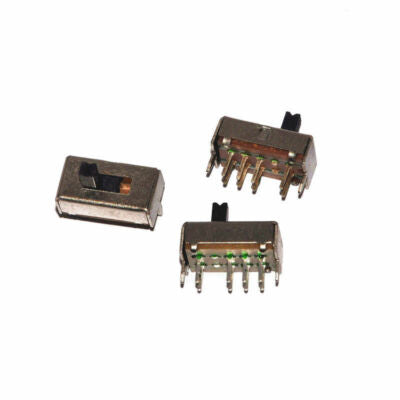 Coppia Mini Interruttori a Scorrimento SS23D07 - Selettore a 2 Vie e 3 Posizioni con Levetta da 4mm per Elettronica e Fai-da-Te