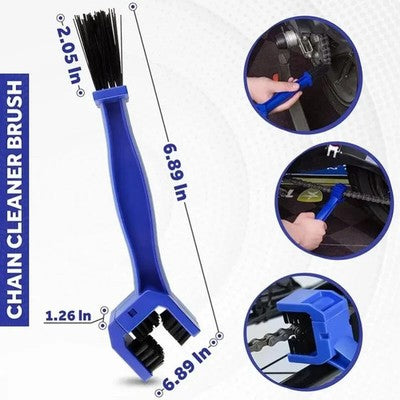 Spazzola Professionale Pulizia Catena Moto e Bici In Nylon ABS Design Ergonomico Tre Lati Universale Per Manutenzione Trasmissione