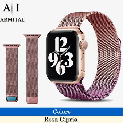 Cinturino Milanese in Acciaio Inox per Apple Watch 38-49mm Maglia Metallica Regolabile con Chiusura Magnetica Universale