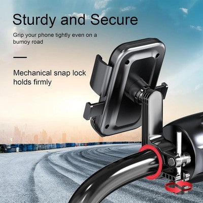 Supporto Cellulare Universale per Moto e Bici Rotazione 360 Gradi con Blocco Automatico Anti-Vibrazione per Smartphone 4-6.9 Pollici