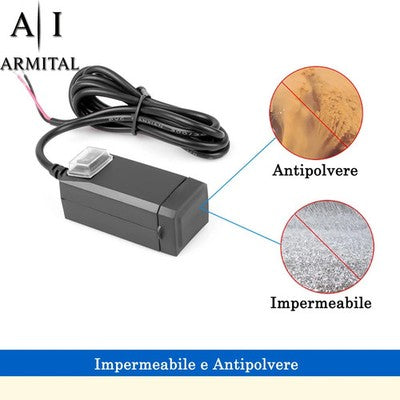 Caricatore USB Moto Impermeabile 12V Con Doppia Porta Ricarica Rapida QC3.0 Voltmetro Digitale E Interruttore On Off Universale Per Manubrio