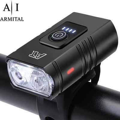 Luce Anteriore Per Bicicletta Doppio LED T6 Potente Ricaricabile USB-C Impermeabile 6 Modalità Illuminazione Professionale Per Ciclismo E Outdoor