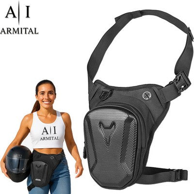 Marsupio Da Gamba Moto Impermeabile In Eva Guscio Rigido Borsa Cosciale Regolabile E Tracolla Multiuso Nera