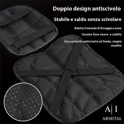 Cuscino Sella Moto Universale in Gel 3D Ergonomico e Traspirante Antiscivolo per Comfort Lunghe Distanze e Riduzione Vibrazioni