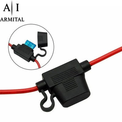 Cavo SAE a 2 Pin con Terminali ad Occhiello e Fusibile 10A per Batteria Moto 60cm - Connettore Rapido Professionale 16 AWG