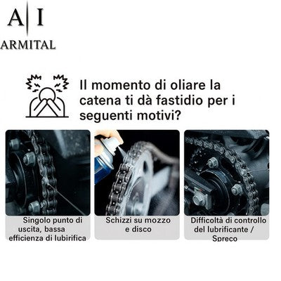 Applicatore Lubrificante Catena Moto Strumento Professionale per Manutenzione Pulizia e Lubrificazione di Precisione Senza Sprechi Universale