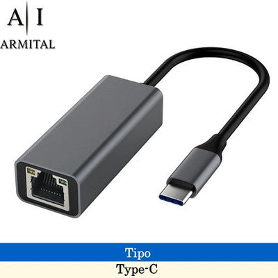 Adattatore Ethernet Gigabit 1000Mbps USB Tipo-C e USB 3.0 In Alluminio Scheda di Rete Esterna LAN Plug and Play per PC Laptop Tablet e Console