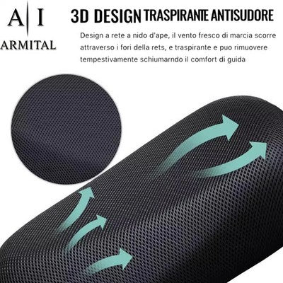 Coprisella Moto Universale In Rete 3D Traspirante Antiscivolo Protezione UV Comfort Honeycomb Taglie M L