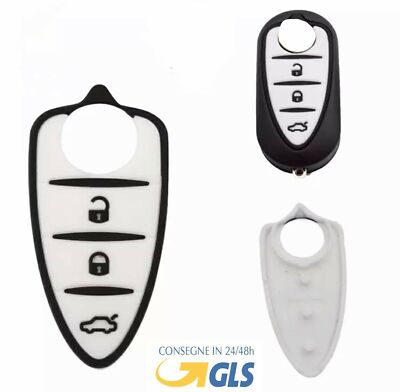 Gommino Ricambio Telecomando 3 Tasti per Chiave Alfa Romeo MiTo e Giulietta Colore Bianco Soft Touch