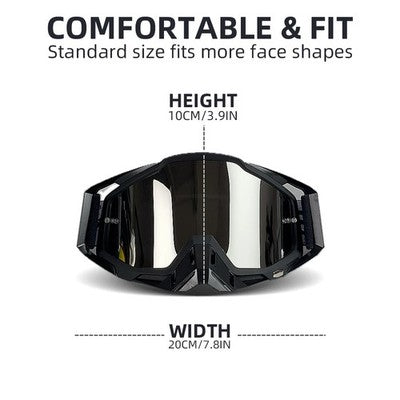 Occhiali da Moto Sportivi per Esterni Unisex in Plastica Leggeri