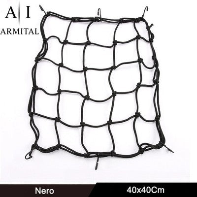 Rete Elastica Ragno Universale Per Moto E Scooter 40x40cm Porta Casco E Bagagli Con 6 Ganci Antigraffio