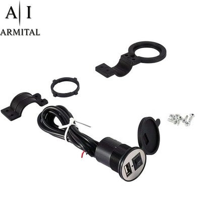 Caricabatterie USB Per Moto Impermeabile IP65 12V 24V Con Interruttore Presa Ricarica Rapida Per Smartphone E GPS