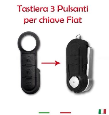 Tastino Pad Di Ricambio In Gomma Per Telecomando Auto 3 Tasti Compatibile Con Fiat 500 Grande Punto Evo Bravo Lancia Delta Ypsilon