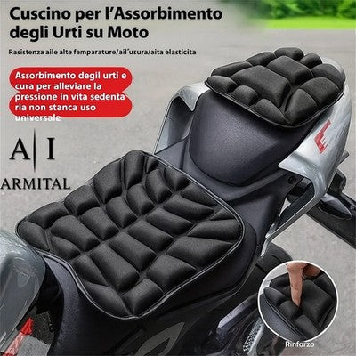 Cuscino Sella Moto Universale in Gel 3D Ergonomico e Traspirante Antiscivolo per Comfort Lunghe Distanze e Riduzione Vibrazioni