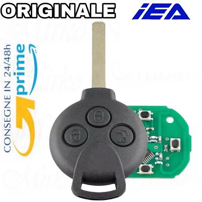 Chiave Telecomando Auto Compatibile Con Smart Fortwo 451 A 3 Tasti Con Chip E Scheda Elettronica Frequenza 433 MHz